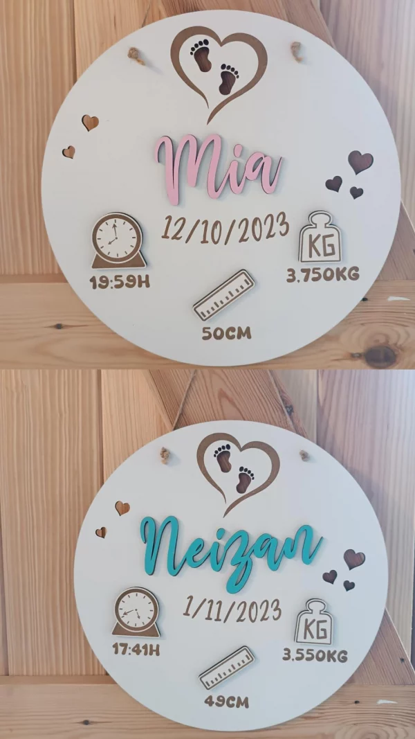 placa de nacimiento redonda - Imagen 2