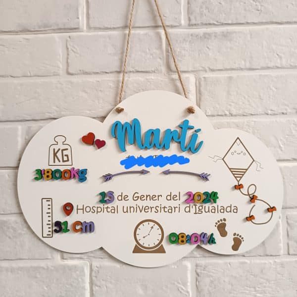 placa de nacimiento nube